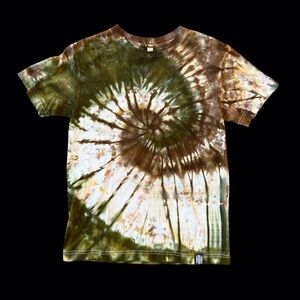 Gildan Tie-Dye Short Sleeve Shirt - Green and Brown